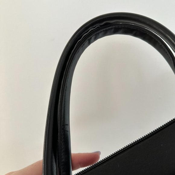 Salvatore Ferragamo Vintage Top Handle Hand Bag Bow Canvas Black - Picture 5 of 8